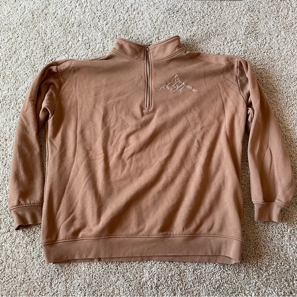 Cozy Tan Quarter-Zip Sweatshirt